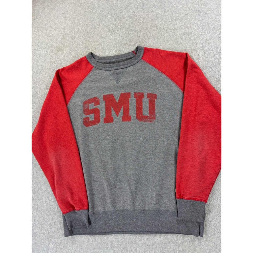 SMU Mustangs Screened Campus Crew‎ Sweatshirt (Men's Large) Gray